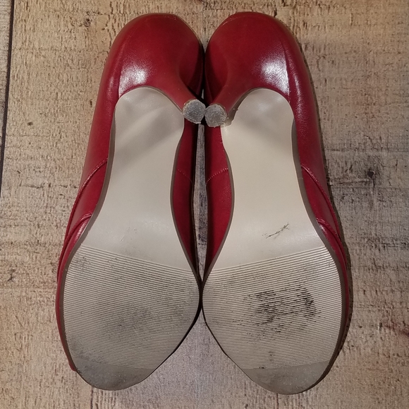 Paprika Red Open Toe Heels - Picture 7 of 7